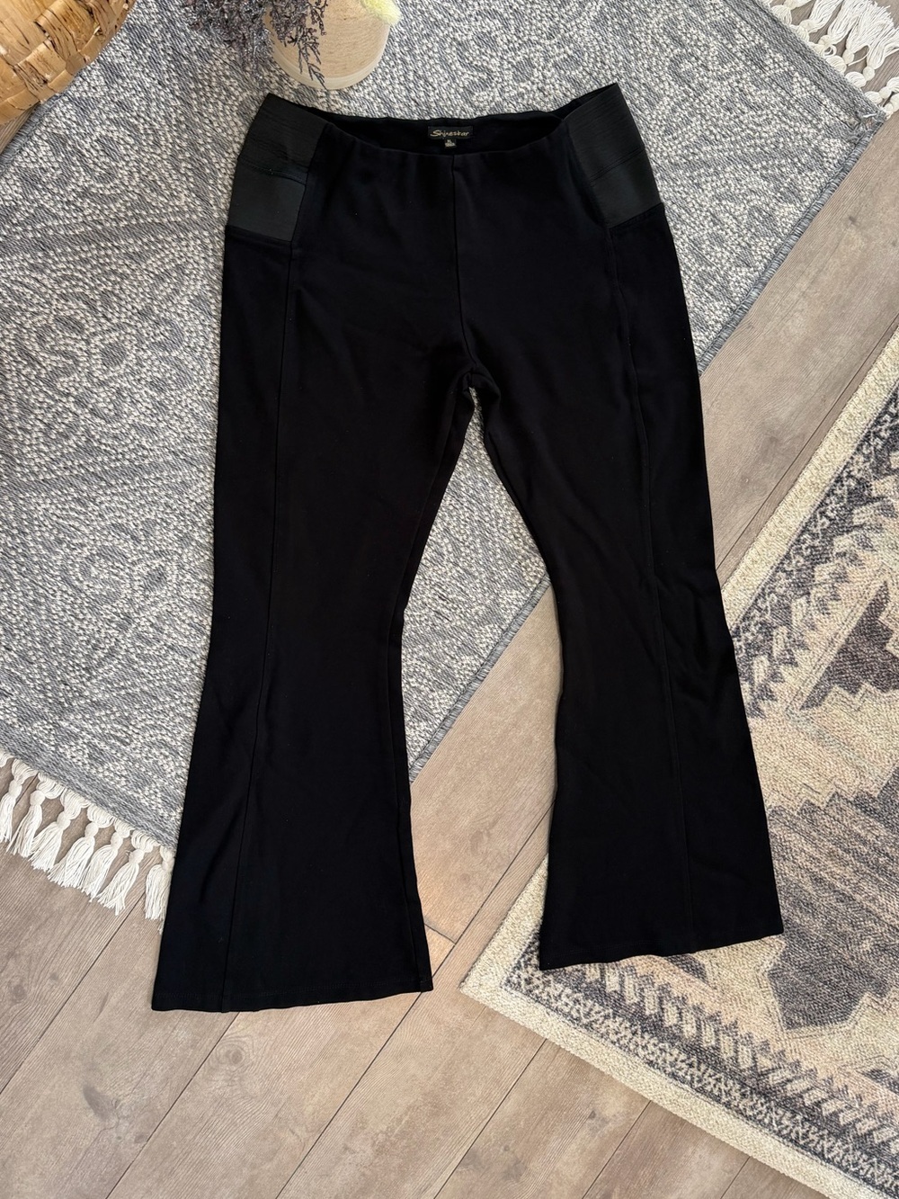 VTG Y2K Shinestar Women’s Black Flare Slimming Dress Pants Size XL Stretch Pants